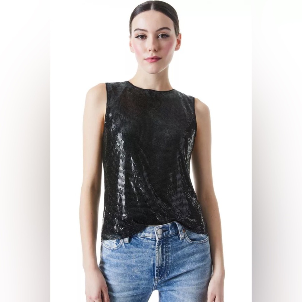 Black chainmail tank